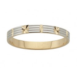 Alliance fantaisie étoilée or 9 carats