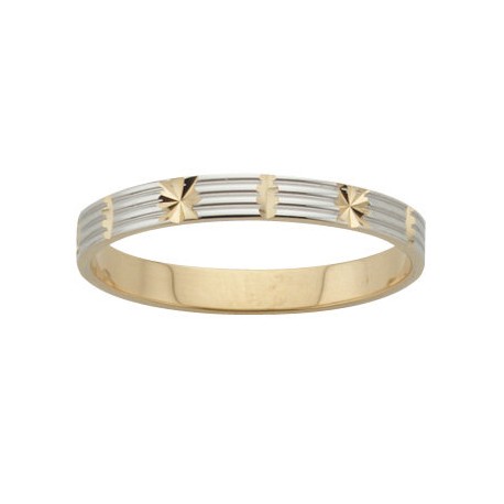 Alliance fantaisie étoilée or 9 carats