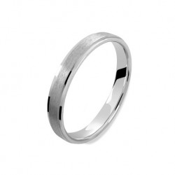 Alliance homme platine bords brillants et dessus brossé