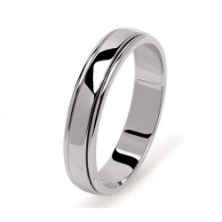 Alliance masculine platine anneau central surelevé