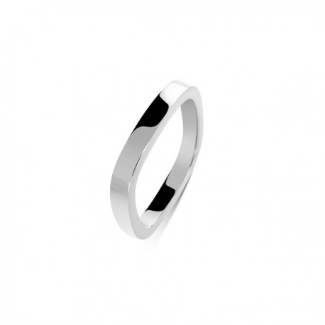 Alliance carrée platine createur bijoux ponce