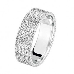 Alliance or blanc motifs diamantés tour complet