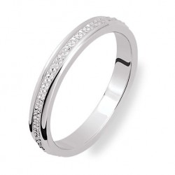 Alliance or gris palladié fantiasie anneau central diamanté