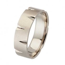 Alliance masculine or gris mat encoches brillantes