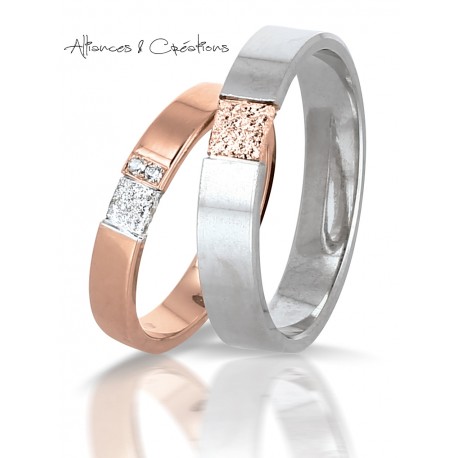 Bijou de Mariage Unique Or Blanc Bijouterie Insolite Alliance Or rose