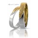 Duo de Bague mariage  or martelée et ruban or 18 carats