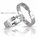 Alliance or en duo blanc & diamant