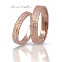 Anneau mariage homme originale alliance martelé or rose