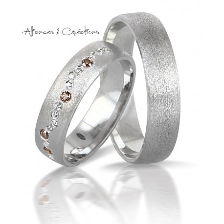 Alliance de Mariage créative et originale Duo or et diamants Lyon Rhônes Alpes