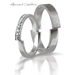 Anneau de mariage or 18 carats avec profil unique fantaisie Vioz