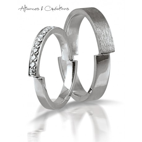 Anneau de mariage or 18 carats avec profil unique fantaisie Vioz