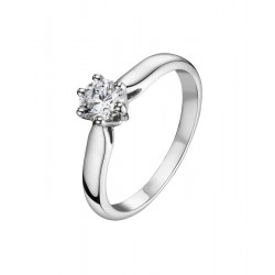 Solitaire platine 6 griffes 0.30 ct