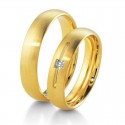 Alliance duo or jaune & diamant princesse