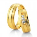 Alliance duo or jaune & diamants