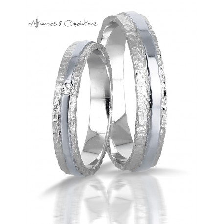 Alliance de Mariage créative et originale Duo or et diamant Lyon Rhônes Alpes