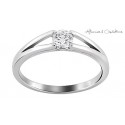 Bague de fiançaille or gris 18 carats diamant 0.15 ccarats