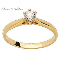 bague de fiançaille solitaire or blanc 18 carats diamant