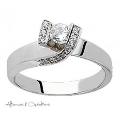 solitaire de fiançaille or blanc