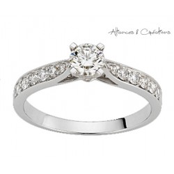 solitaire de fiançaille or blanc INSOLITE LYON