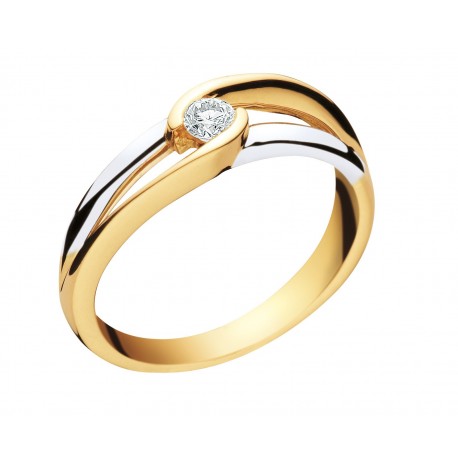 solitaire diamant 2 ors INSOLITE ALLIANCES