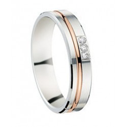 Alliance en or blanc et or rose diamants Insolite alliances