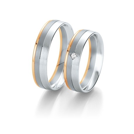 Alliance or 18 carats 750/1000 Rose Blanc et Noir