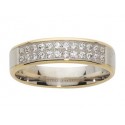 Alliance bicolore or jaune & blanc et diamants