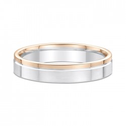 Alliance or blanc et or rose décalé