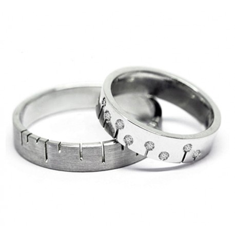 Alliance or blanc de mariage Original et Fantaisie