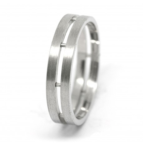 Alliance or blanc ajouré picot