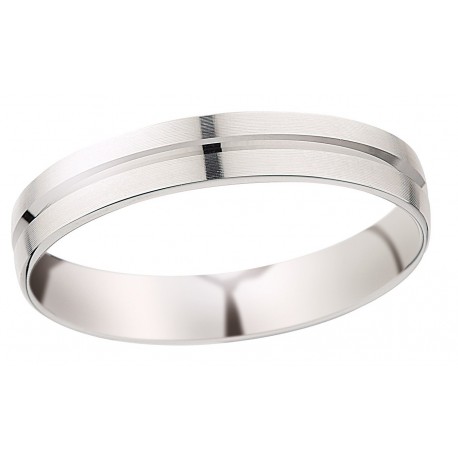 Alliance brossée filet poli 9 carats