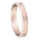 Alliance sertie d?1 diamant ruban or rose brossé Deux ors