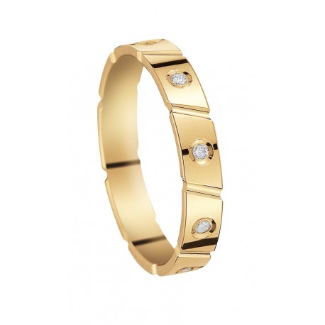 alliance or jaune et diamants INSOLITE
