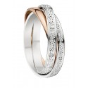 Alliance 3 anneaux or blanc et or rose