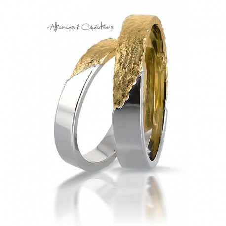 Alliance or blanc or jaune brut largeur 3.5 mm