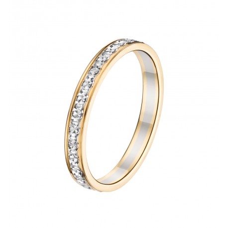 Alliance or jaune centre or blanc diamanté