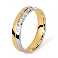 Alliance diamant or bicolore