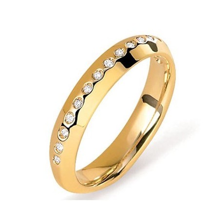 1/2 alliance or jaune diamants fantaisie lyon