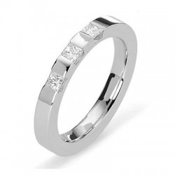 Alliance or blanc & 3 diamants