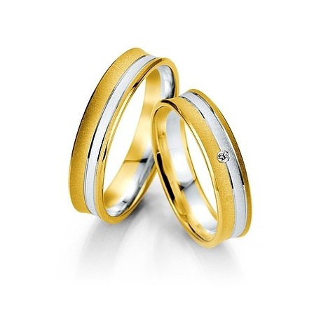 Alliance concave or bicolore diamant INSOLITE