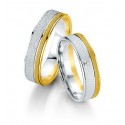 Alliance bicolore or blanc & jaune et diamant