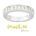 Alliance or blanc demi tour diamant baguette