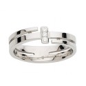 Alliance or blanc demi tour diamant