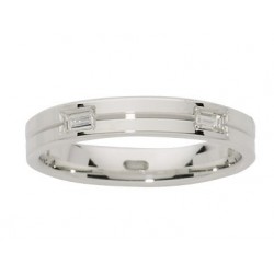 Alliance or blanc & diamants createur 