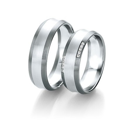 Alliance or et diamants Black and white or 585/1000
