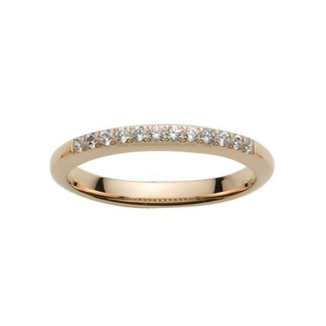 alliance demi tour or rose 750/1000 diamants INSOLITE