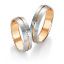 Alliance bicolore homme or blanc & rose