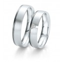 Alliance femme or blanc & diamant