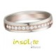 Alliance or Ruban brossée demi tour 15 Diamants INSOLITE