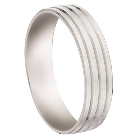 Alliance Fantaisie polie or Blanc striée